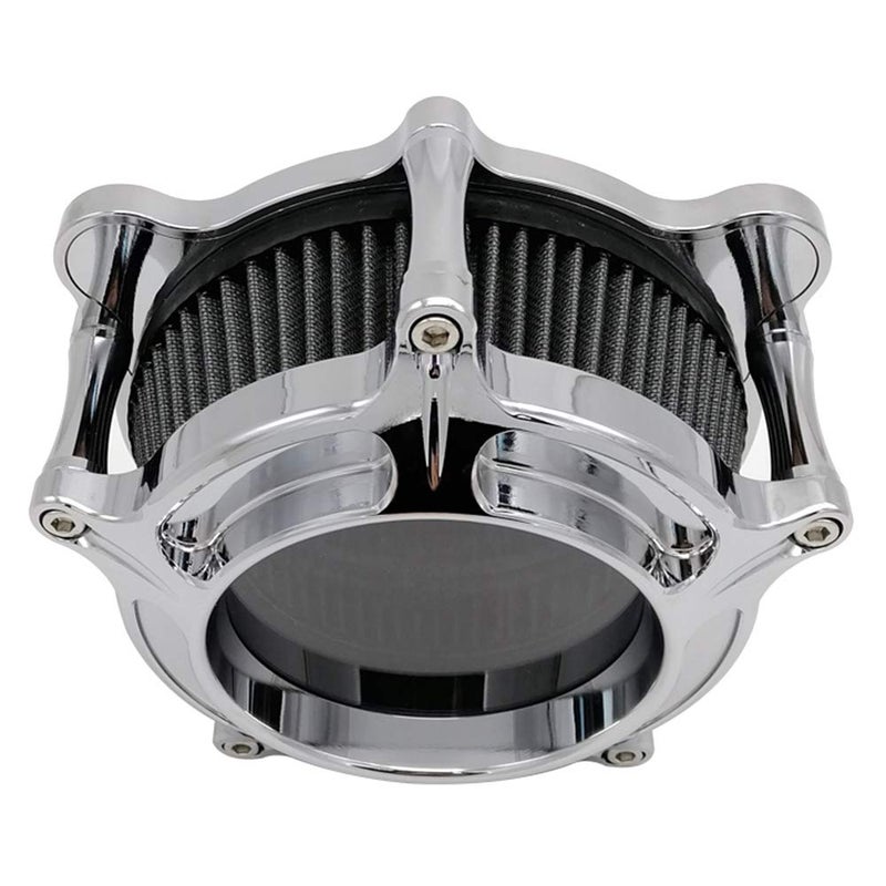 AGECO Harley Air Cleaner Chrome See Through Intake Filter Kit Cnc Cut for Motorcycle Dyna 2000 - 2017 Softail 2000 - 2015 Touring 2000 - 2007 Fitment - B (Gray) - Image 4